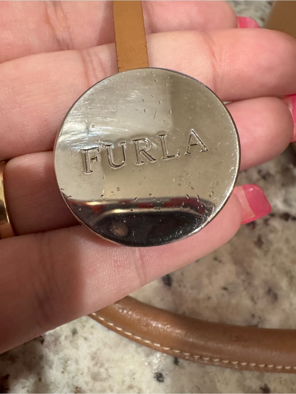 Furla Caramel Leather Tote with silver hardware - Picture 9 of 15